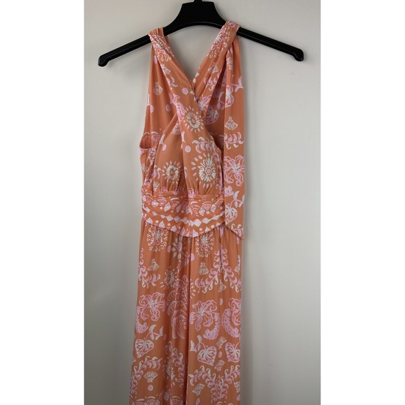 Lilly Pulitzer Montecito Mixed Print Cross Neck Maxi Halter Dress EUC Size XS - Picture 3 of 16